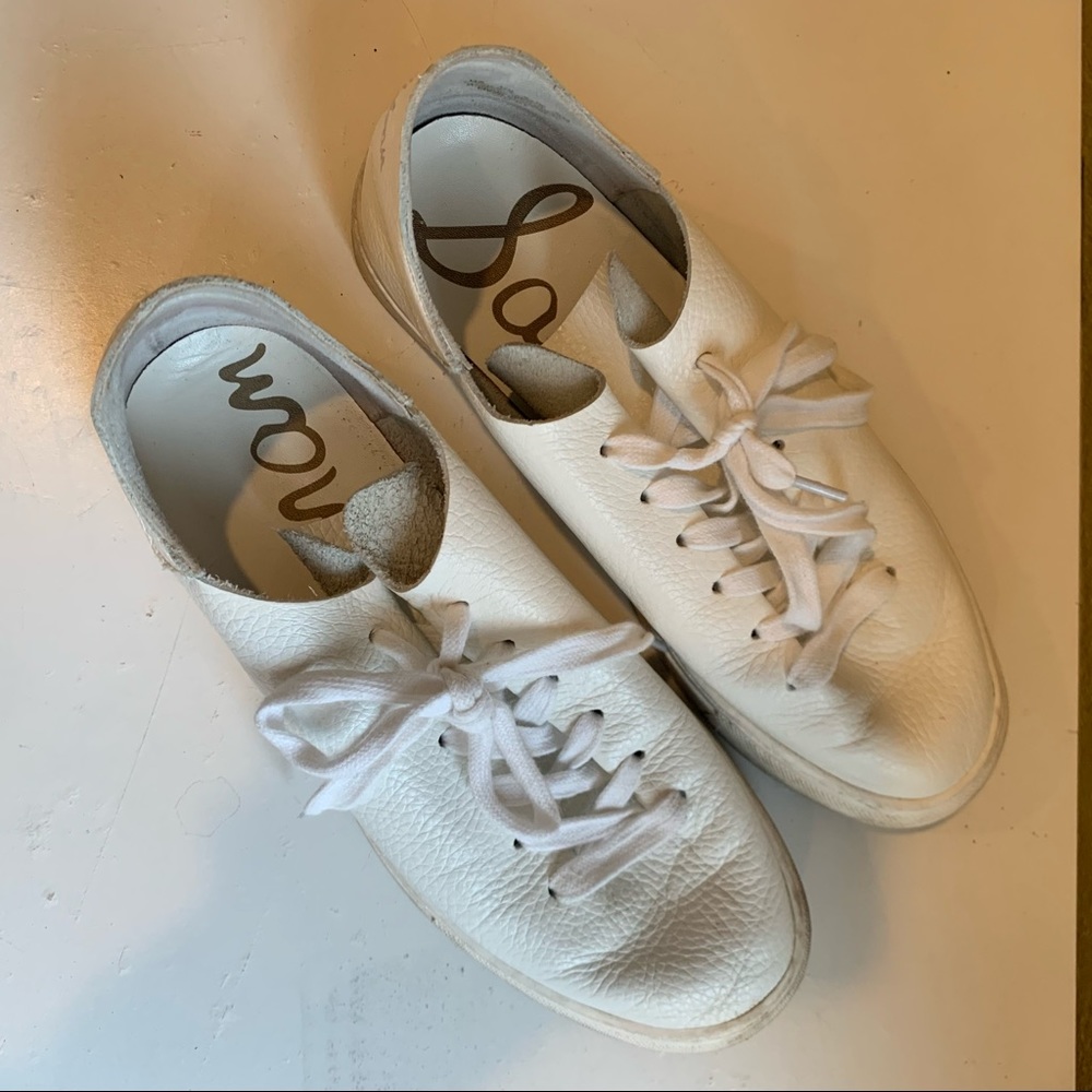 Sam Edelman White Leather Sneakers